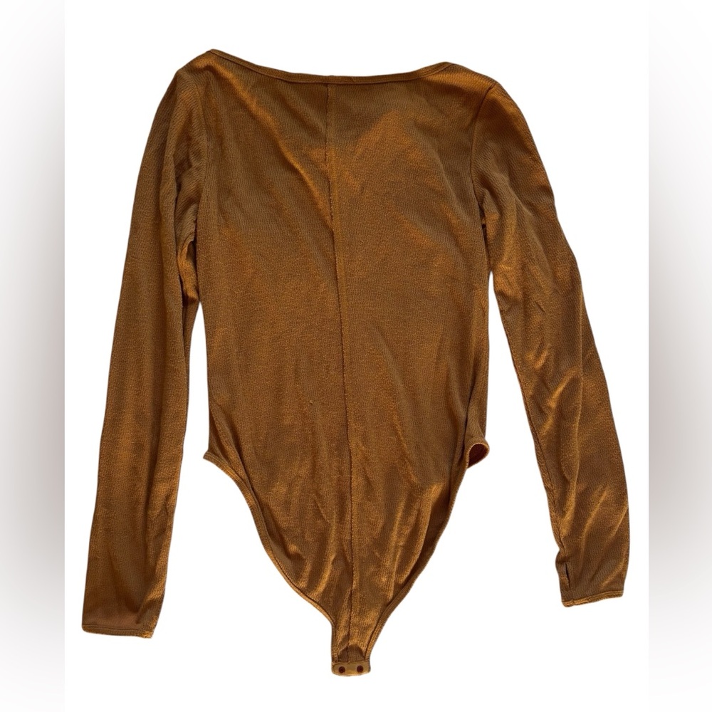 Free People Mustard Long Sleeve Bodysuit - Picture 2 of 6